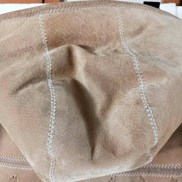 Venezia Leathers Womens Genuine Leather Suede Coat Sherpa Lined Hooded Sz 14/16 - Picture 11 of 12